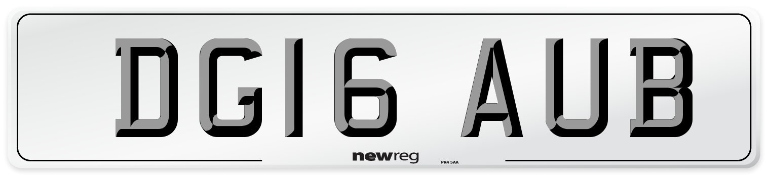 DG16 AUB Number Plate from New Reg